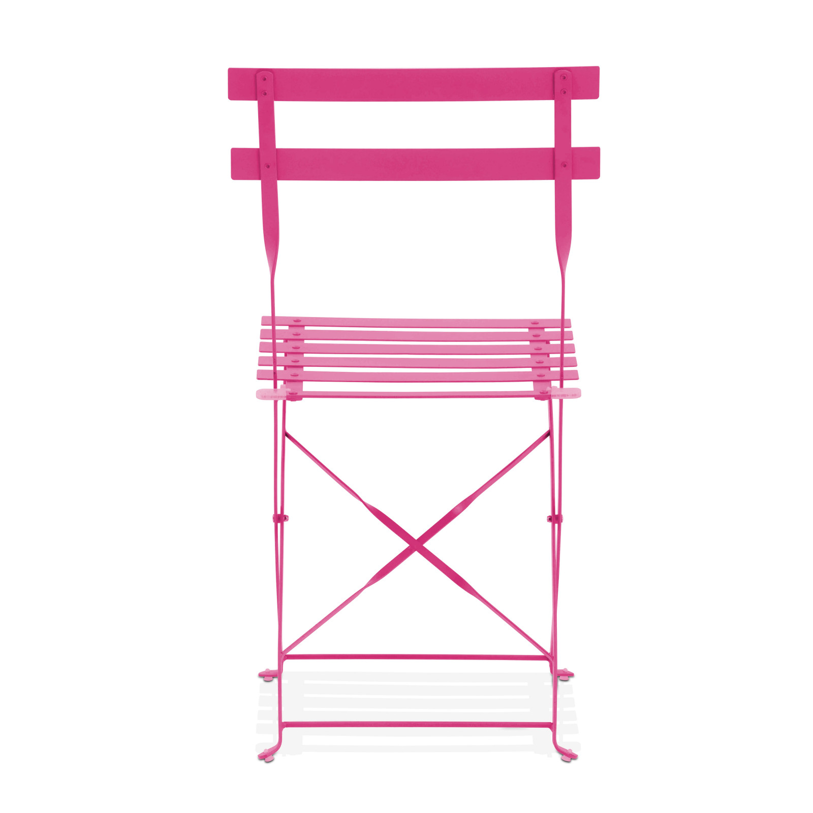 Silla de jardin rosa de metal