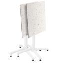 Mesa de jardín cuadrada de 60 x 60 cm con pie blanco inclinable en HPL