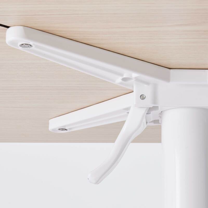 Mesa de jardín cuadrada de 60 x 60 cm con pie blanco inclinable en HPL (4/7)