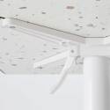 Mesa de jardín cuadrada de 60 x 60 cm con pie blanco inclinable en HPL