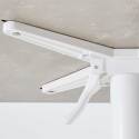 Mesa de jardín cuadrada de 60 x 60 cm con pie blanco inclinable en HPL