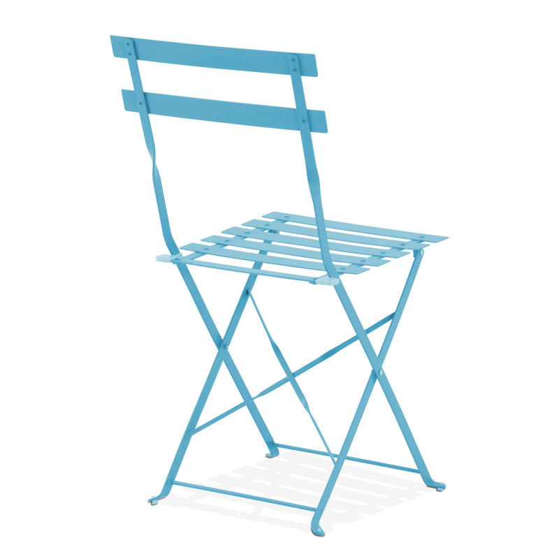Silla de jardin plegable de metal azul (2/6)