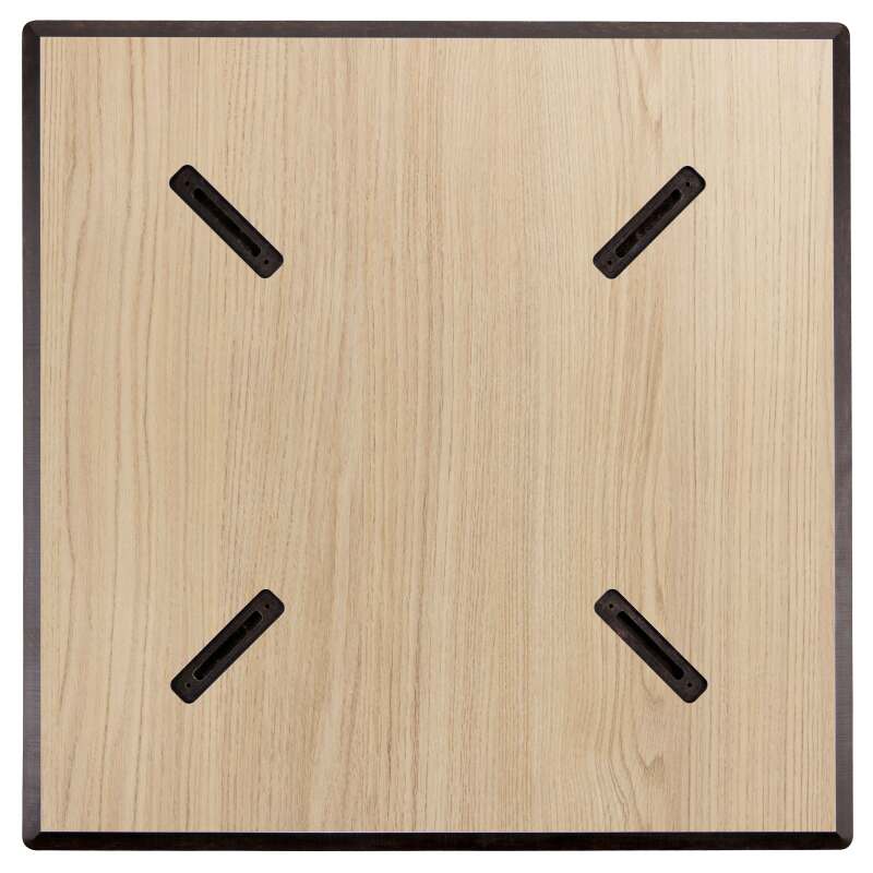 Mesa de jardín cuadrada de 60 x 60 cm con pie blanco inclinable en HPL (6/7)