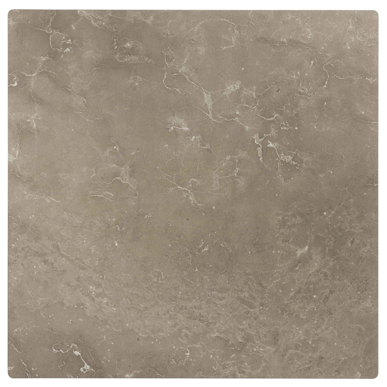 Mesa de jardín cuadrada de 60 x 60 cm con pie blanco inclinable en HPL