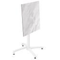 Mesa de jardín cuadrada de 70 x 70 cm con pie blanco inclinable en HPL