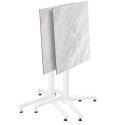 Mesa de jardín cuadrada de 70 x 70 cm con pie blanco inclinable en HPL