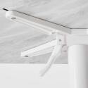 Mesa de jardín cuadrada de 70 x 70 cm con pie blanco inclinable en HPL