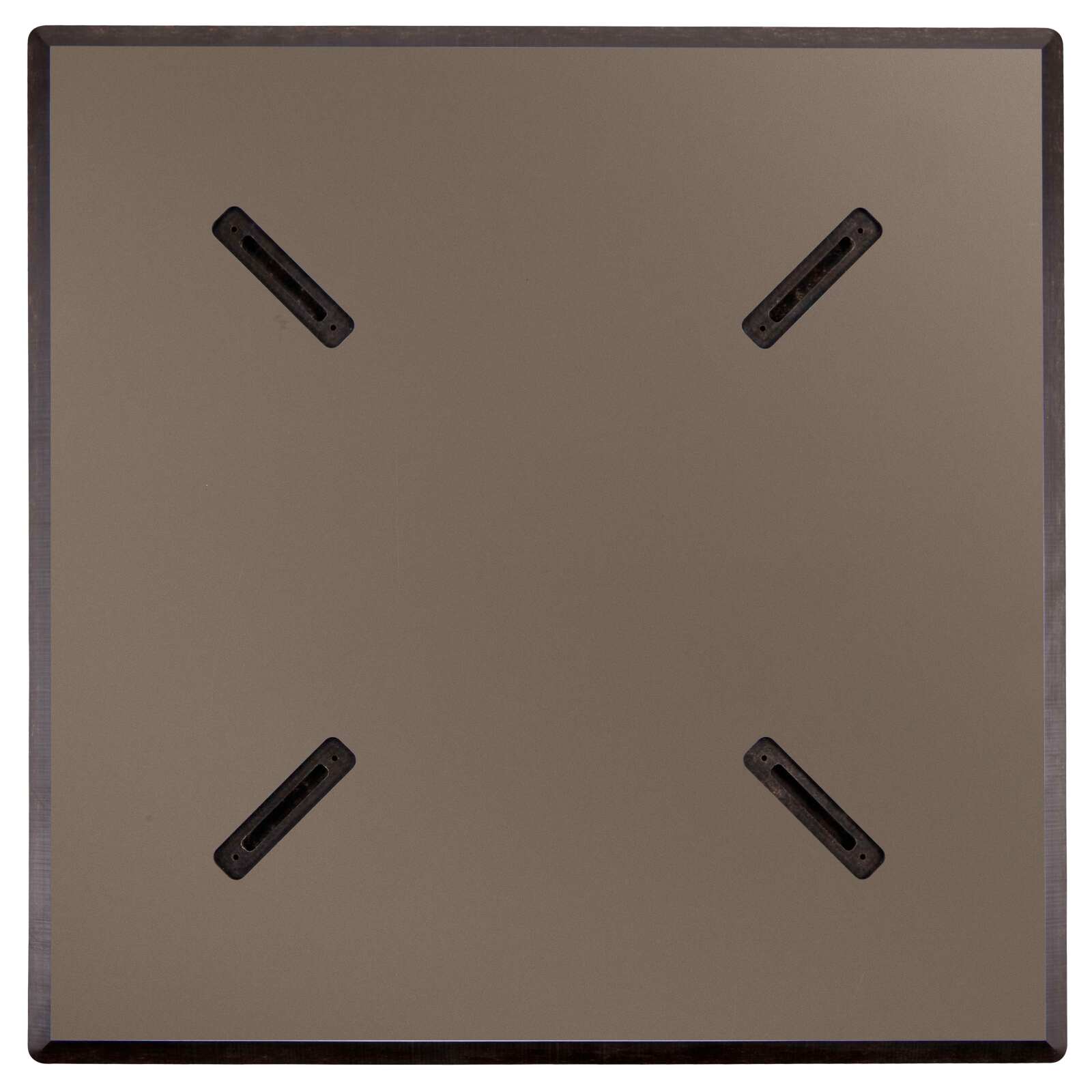 Mesa de jardín cuadrada de 70 x 70 cm con pie blanco inclinable en HPL