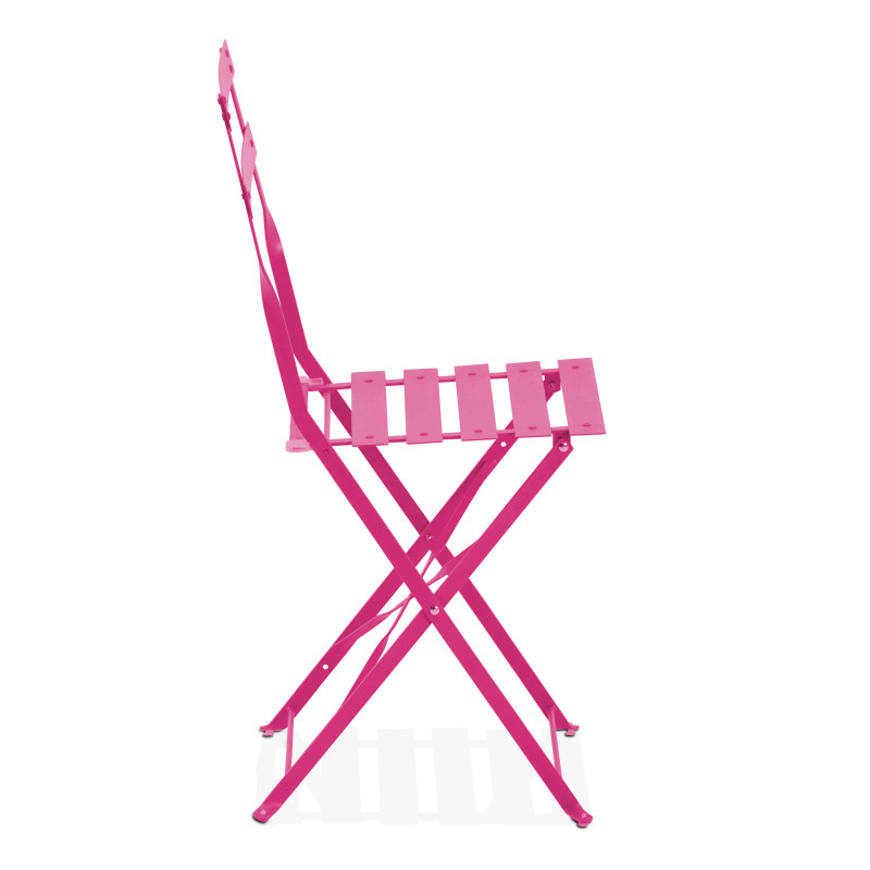 Silla de metal plegable rosa (3/6)