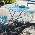 Silla plegable de jardin azul de metal