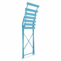 Silla plegable azul de metal