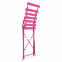 Silla plegable rosa de metal