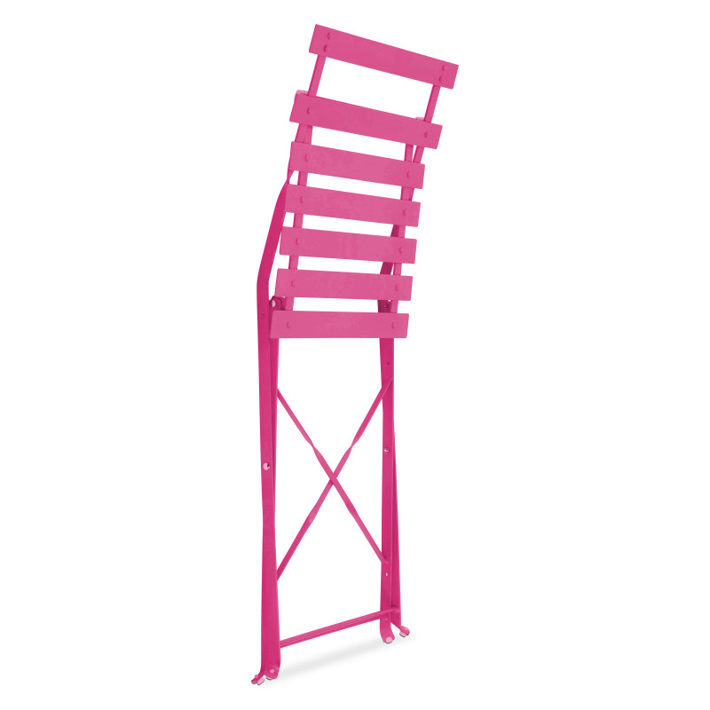Silla plegable rosa de metal (4/6)