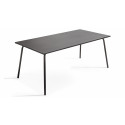 Grande mesa gris de metal comedor