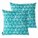 Lote de 2 cojines estampados AZUL Y BLANCO