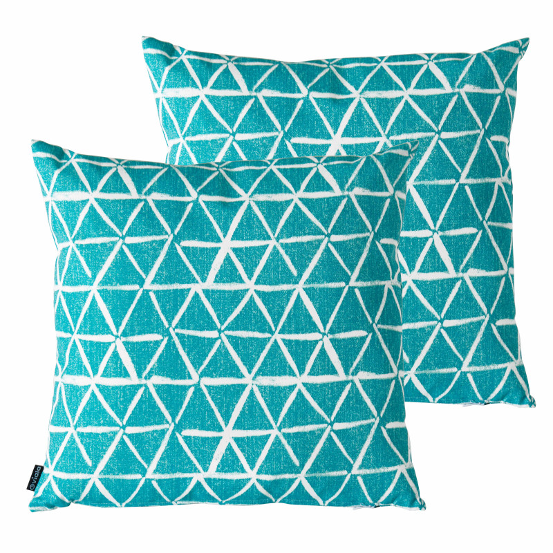 Lote de 2 cojines estampados AZUL Y BLANCO