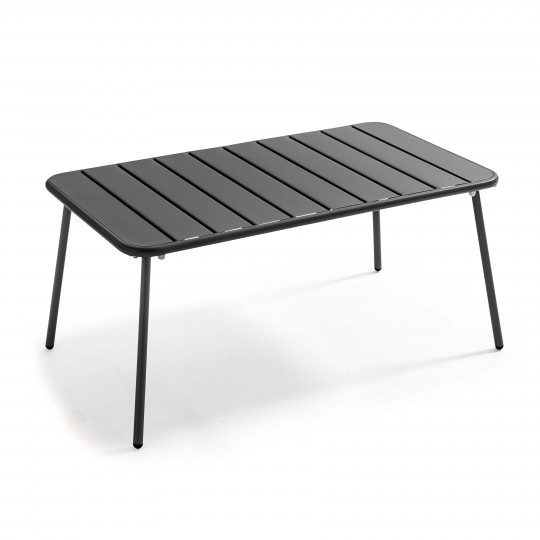Mesa de centro de metal rectangular gris