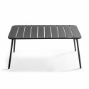 Mesa de centro de metal rectangular gris