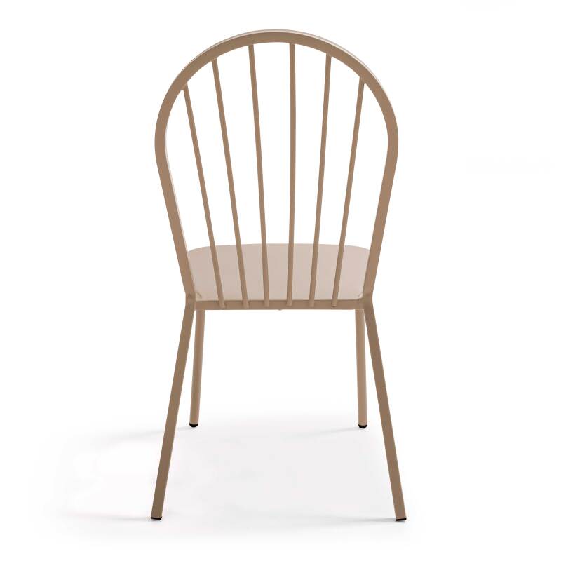 Mesa de jardín rectangular de 180 x 90 cm y 8 sillas de bistró de metal