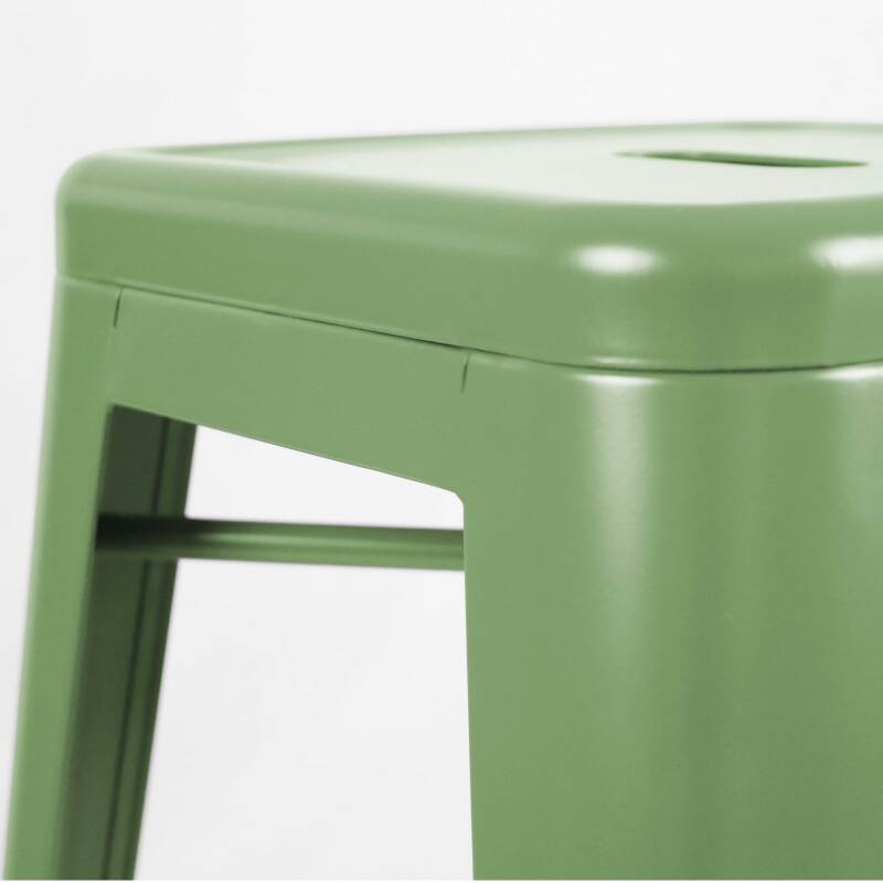 Conjunto de 4 taburetes de jardín de metal mate (4/6)