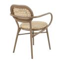 Silla de terraza con reposabrazos de aluminio y ratán sintético