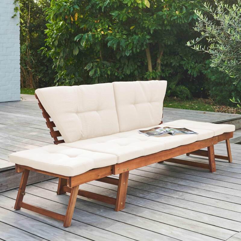 Sofá relax en acacia FSC® para el jardín