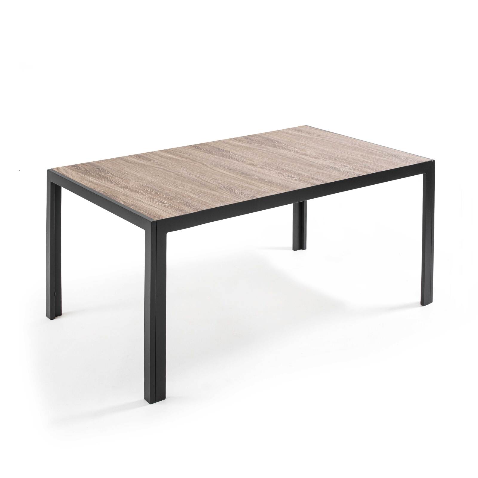 Mesa con tablero de cerámica con efecto de madera para 8 personas