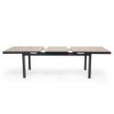 Mesa extensible con tablero de cerámica efecto madera para 10 a 12 personas