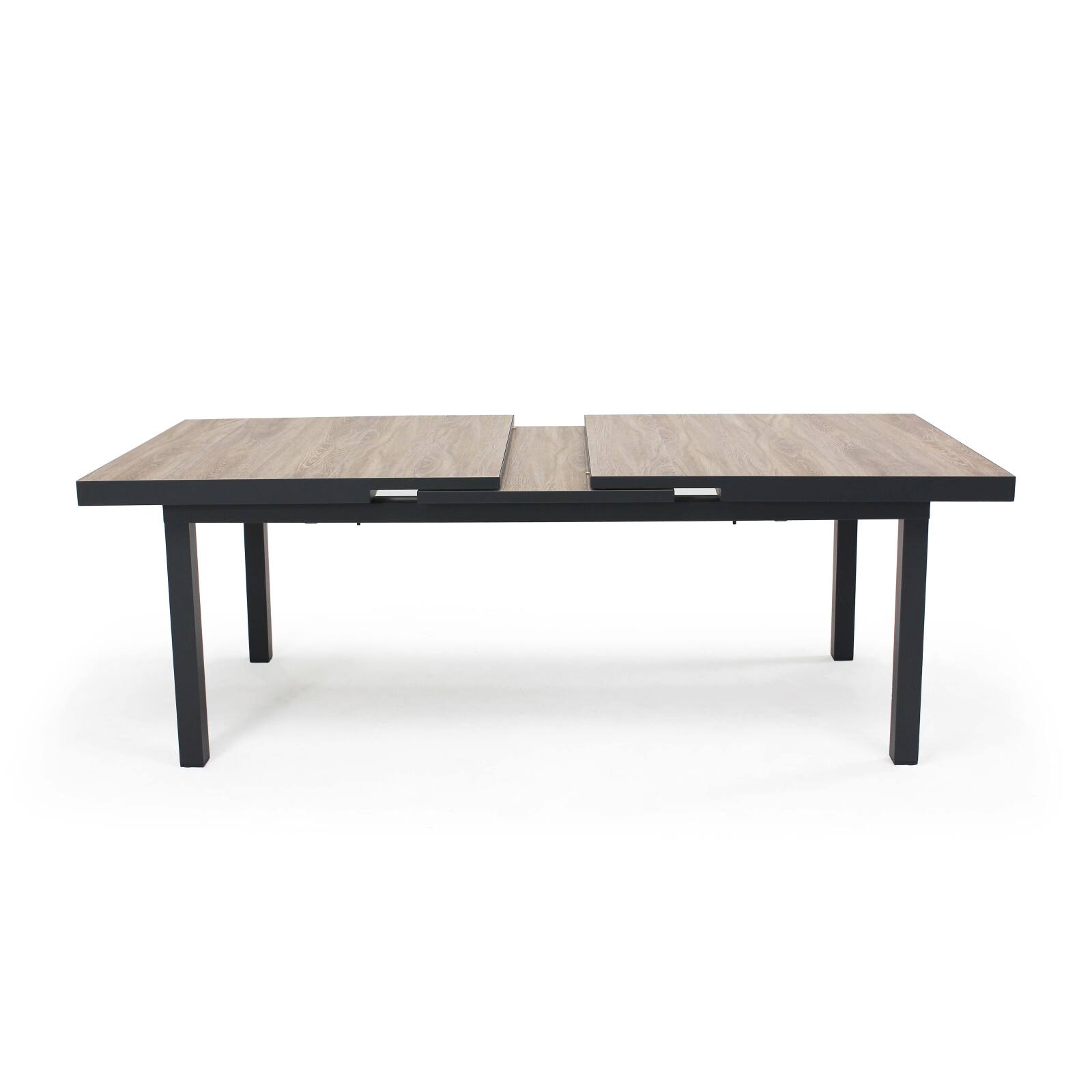 Mesa extensible con tablero de cerámica efecto madera para 10 a 12 personas