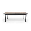Mesa extensible con tablero de cerámica efecto madera para 10 a 12 personas