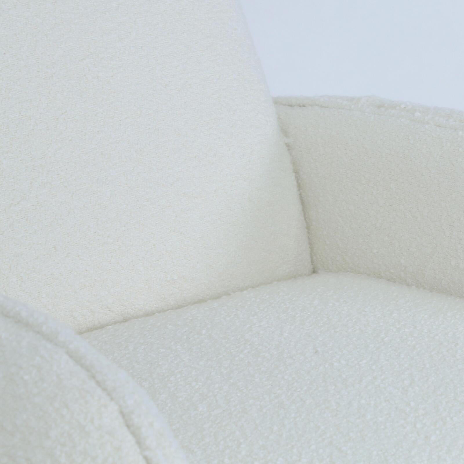 Sillón vintage de tela de bucle y madera FSC®