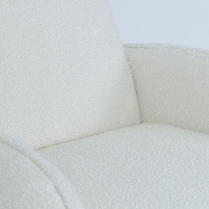 Sillón vintage de tela de bucle y madera FSC®