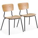 Lote de 2 sillas vintage de madera FSC®