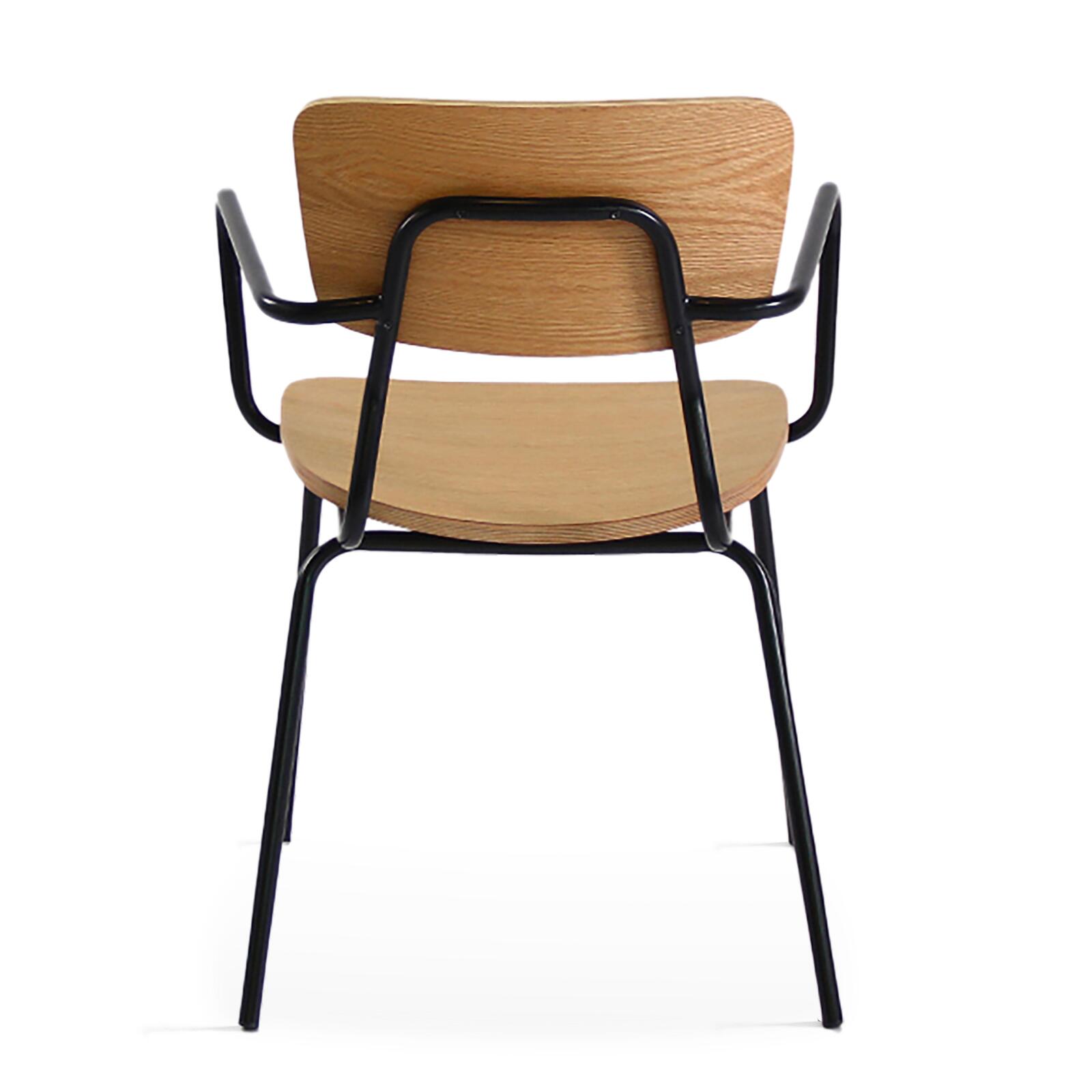 Lote de 2 sillas con reposabrazos de madera vintage certificada FSC®