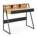 Escritorio de chapa de roble y metal de 100 x 55 cm