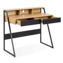 Escritorio de chapa de roble y metal de 100 x 55 cm
