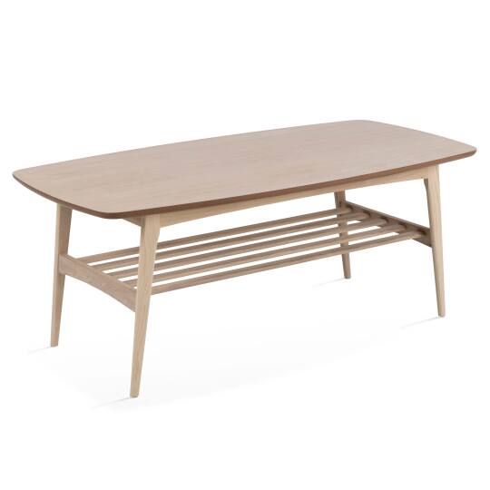 Mesa de centro rectangular de roble macizo de 120 x 60 cm