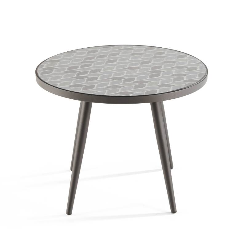 Mesa de centro redonda con motivo de PALM en cerámica (2/6)