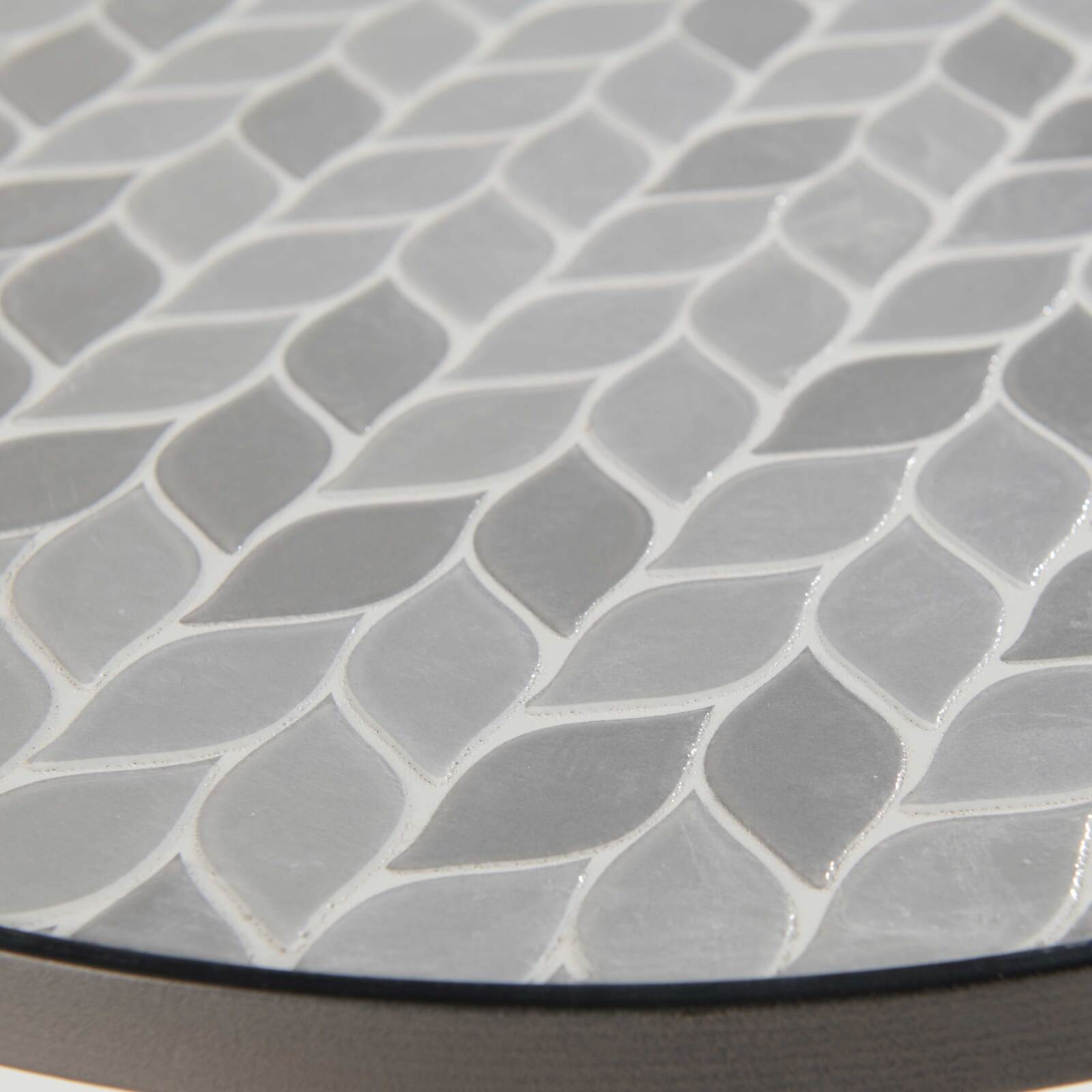 Mesa de centro redonda con motivo de PALM en cerámica