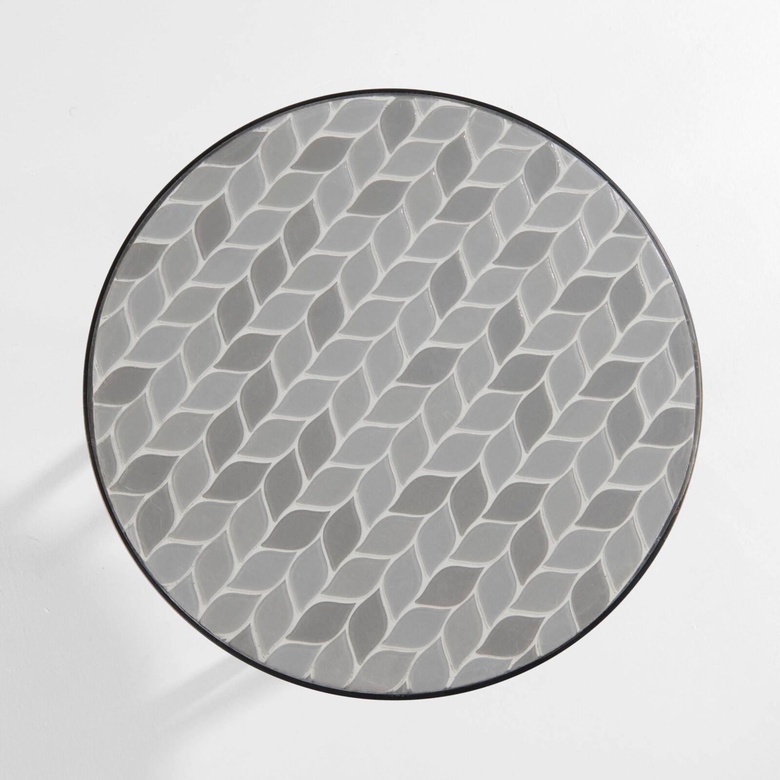 Mesa de centro redonda con motivo de PALM en cerámica