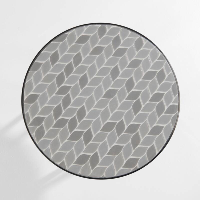 Mesa de centro redonda con motivo de PALM en cerámica (4/6)