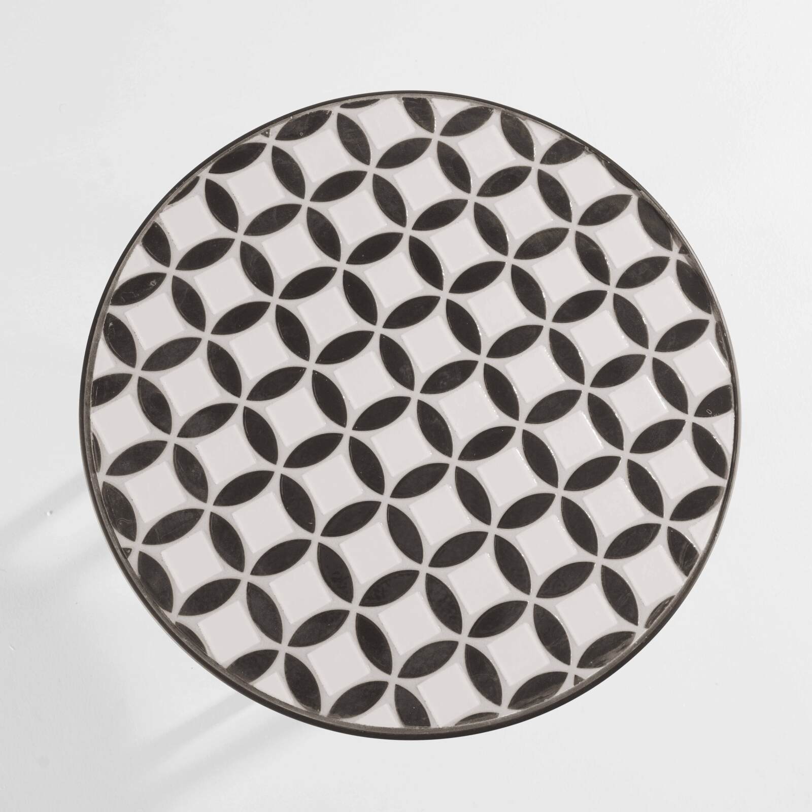 Mesa de centro redonda con motivo MOSAIC en cerámica