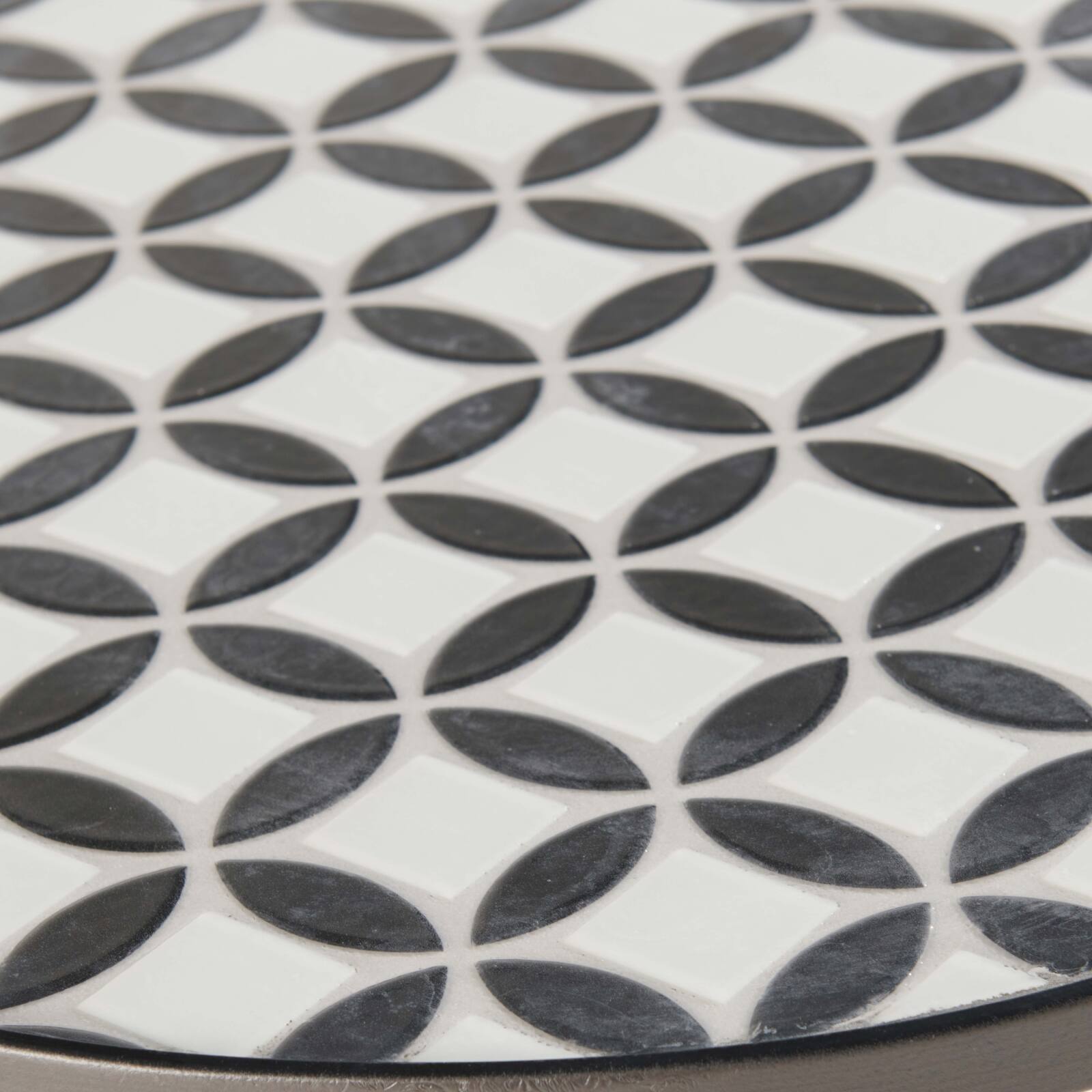 Mesa de centro redonda con motivo MOSAIC en cerámica