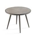 Mesa de centro redonda con tablero efecto hormigón