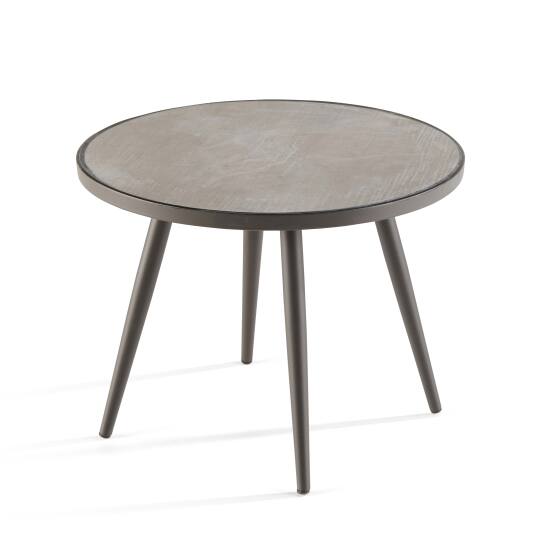 Mesa de centro de cerámica efecto hormigón redonda Ø45 cm | Oviala