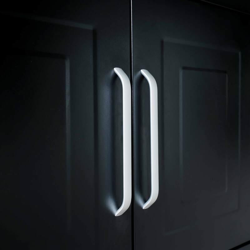 Mueble fregadero de 2 puertas de acero negro para cocina exterior