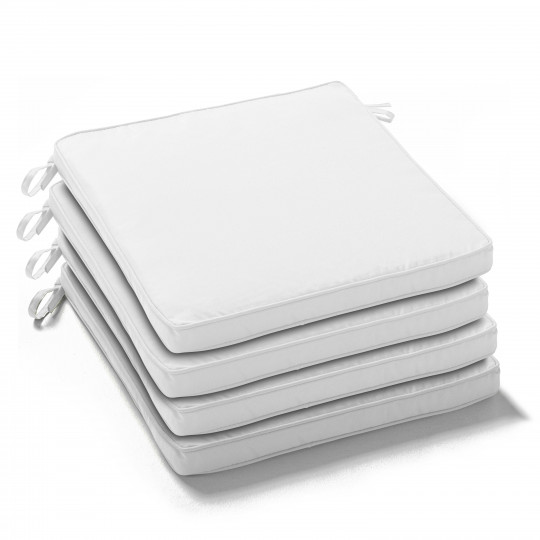 Lote de 4 cojines de silla de exterior lisos 40 x 40 cm