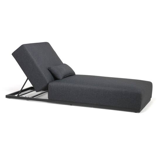 Tumbona de aluminio reclinable 5 posiciones con cojín | Oviala