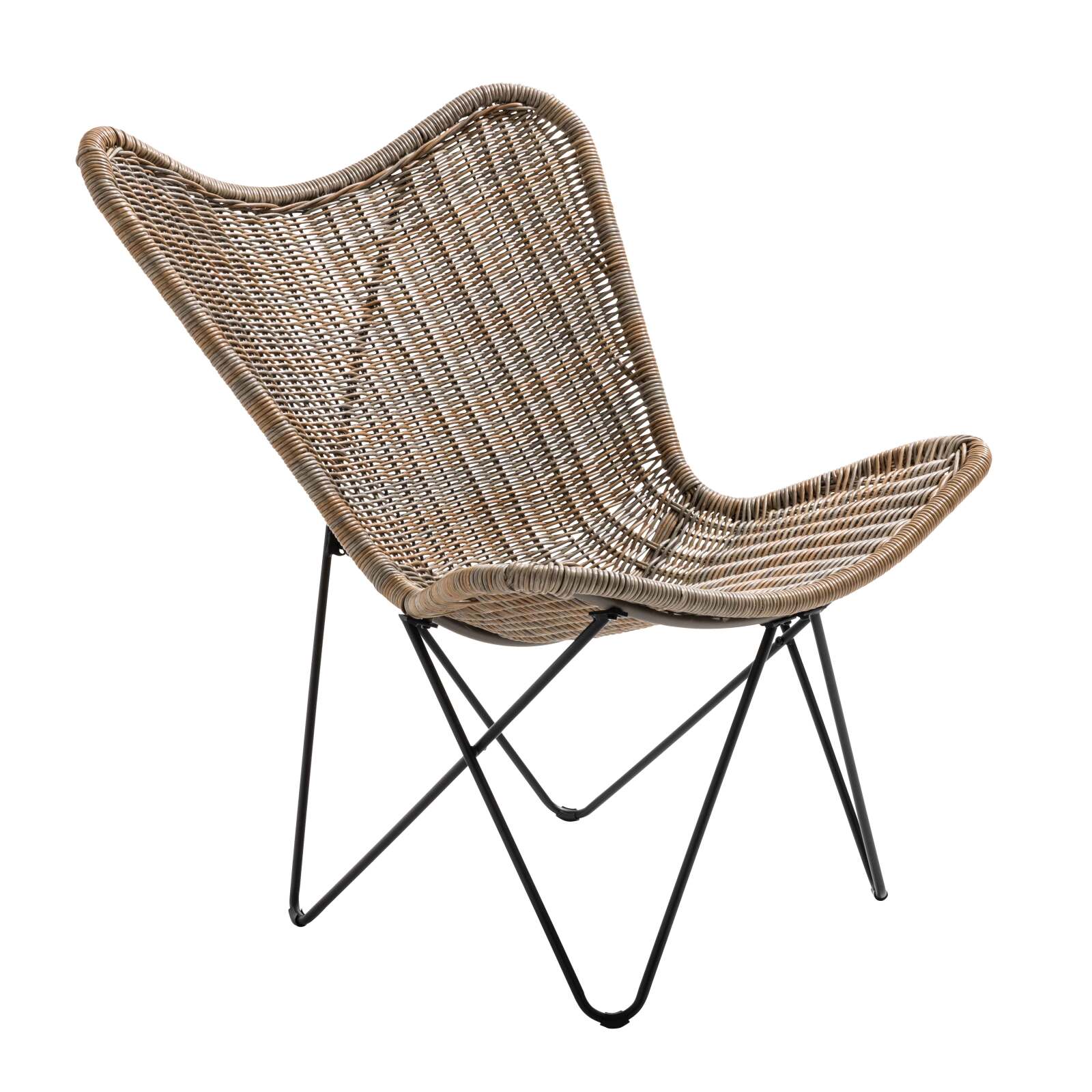 Lote de 2 sillones de jardín de resina trenzada Lote de 2 sillones de jardín de resina trenzada