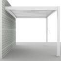 Pérgola bioclimática adosada de 3x4m en aluminio blanco